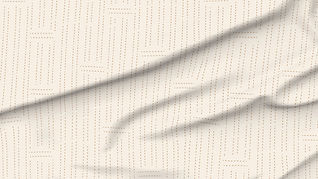 A slightly creased piece of fabric featuring irregular dashed lines forming a stitched grid texture by lenes_linien.
