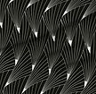 A slightly creased piece of fabric featuring art deco fan-like radiating lines by lenes_linien.
