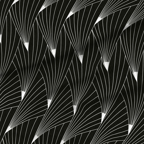 A slightly creased piece of fabric featuring art deco fan-like radiating lines by lenes_linien.