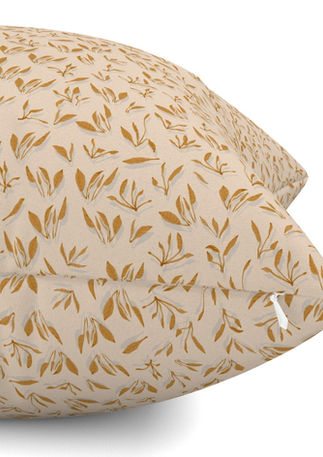 A slightly creased piece of fabric featuring floating sprouts and leaves by lenes_linien.