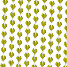 A slightly creased piece of fabric featuring vibrant chartreuse ginkgo leaves in vertical lines by lenes_linien.