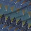 A slightly creased piece of fabric featuring stylized radiating fan and fish fin elements by lenes_linien.