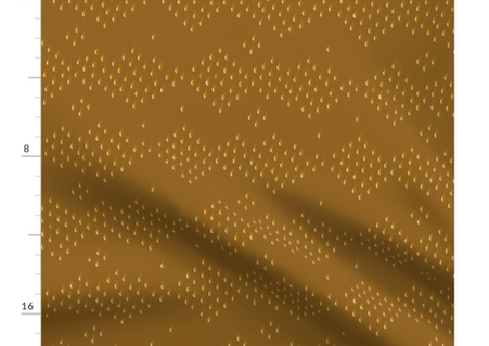 A slightly creased piece of fabric featuring the described geometric raindrop design by lenes_linien