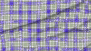 A slightly creased piece of fabric featuring a modern tartan design by lenes_linien.