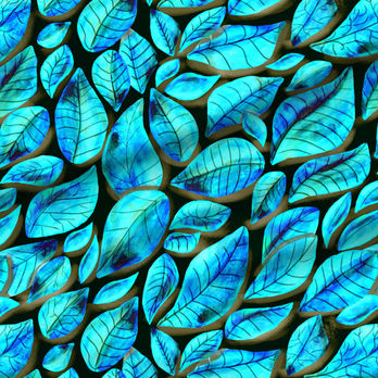 A slightly creased piece of fabric featuring a design of fallen, veined leaves hand-drawn by lenes_linien