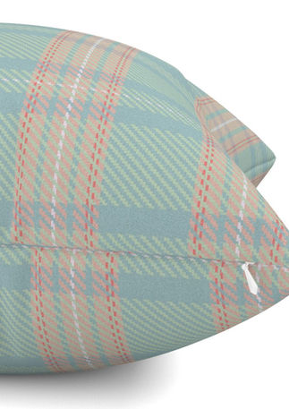 A slightly creased piece of fabric featuring a modern tartan design by lenes_linien.