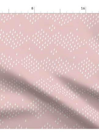 A slightly creased piece of fabric featuring the described geometric raindrop design by lenes_linien