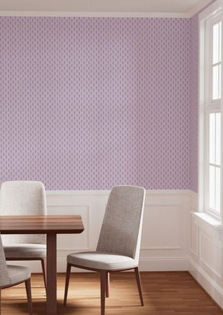 A slightly creased piece of fabric featuring a lavender bouquet design with preppy bows by lenes_linien.