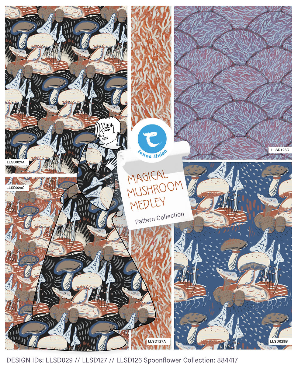  A collection sheet featuring some mushroom designs by lenes_linien