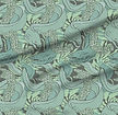 A slightly creased piece of fabric featuring intertwined electric eels and stylized seaweed by lenes_linien.