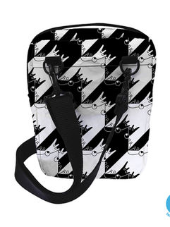 a small carrybag on white seen from behind