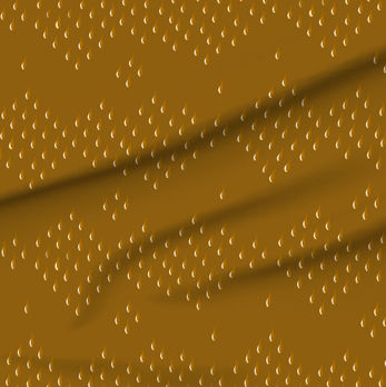 A slightly creased piece of fabric featuring the described geometric raindrop design by lenes_linien