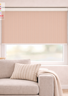 A slightly creased piece of fabric featuring irregular painted vertical stripes in warm neutral tones by lenes_linien.