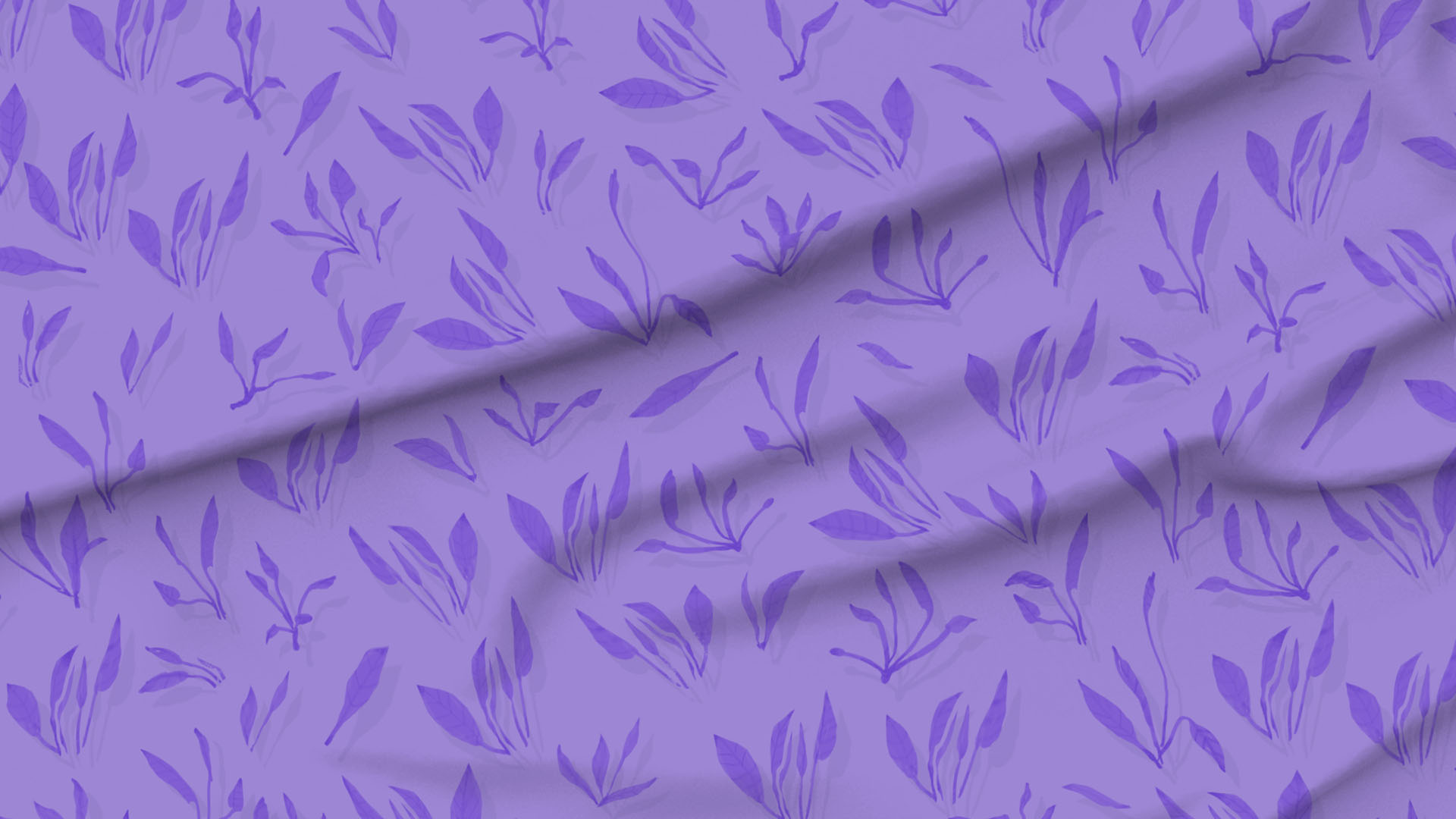 A slightly creased piece of fabric featuring leafy sprouts by lenes_linien.