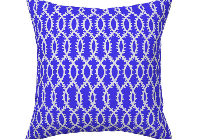 A slightly creased piece of fabric featuring a symmetrical elizabethan-inspired design of vertical duotone thorny vines by lenes_linien