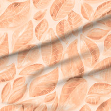 A slightly creased piece of fabric featuring a design of fallen, veined leaves hand-drawn by lenes_linien