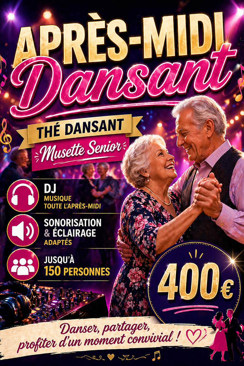 après-midi dansant Occitanie tarifs DJ thé dansant animation conviviale