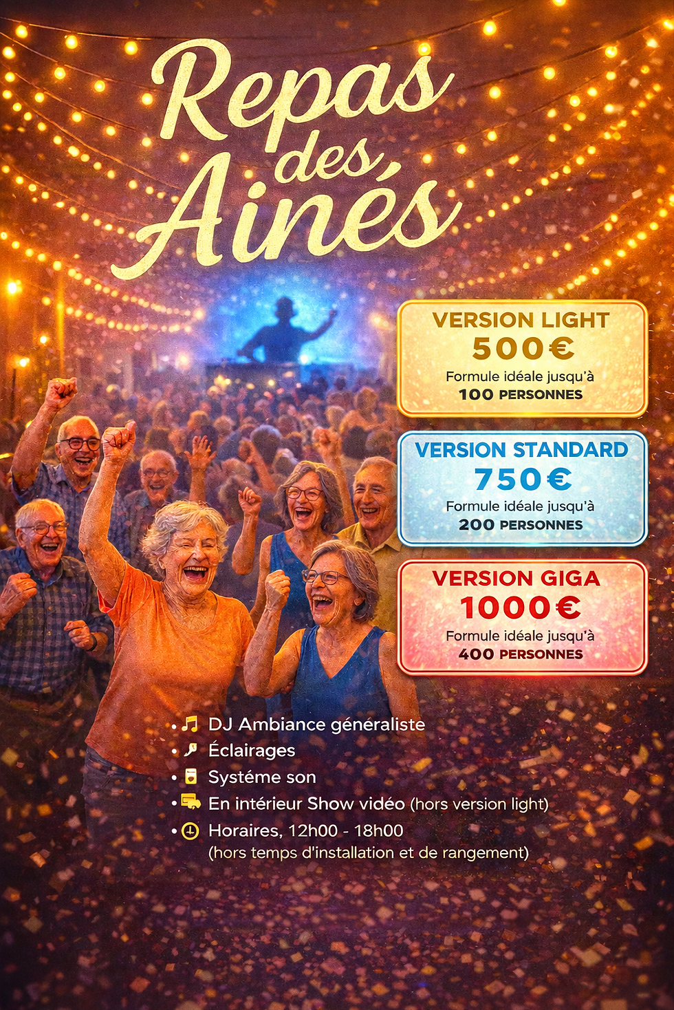 Animation repas des aînés avec DJ pour collectivités