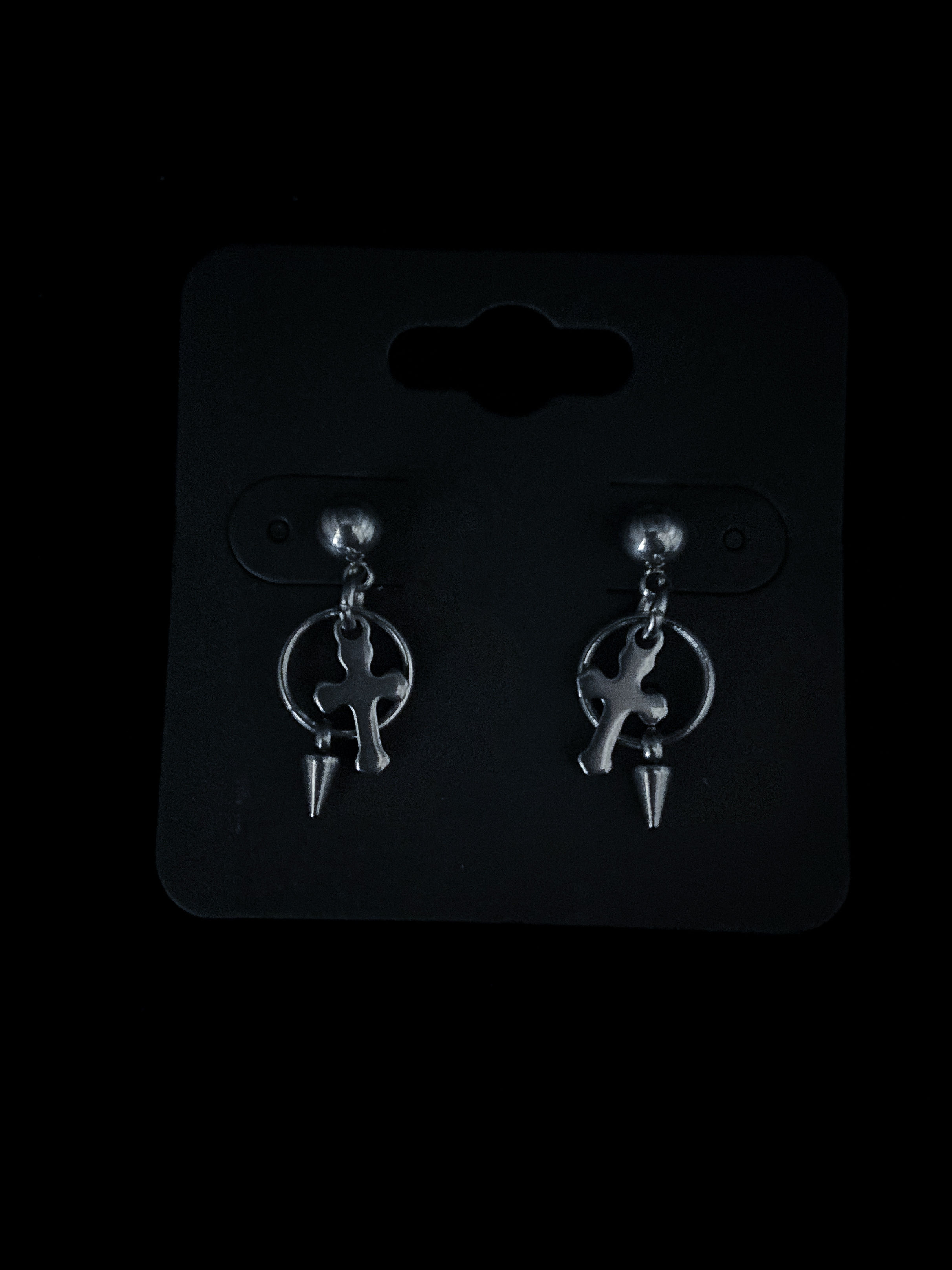 Cross and Spike Earrings