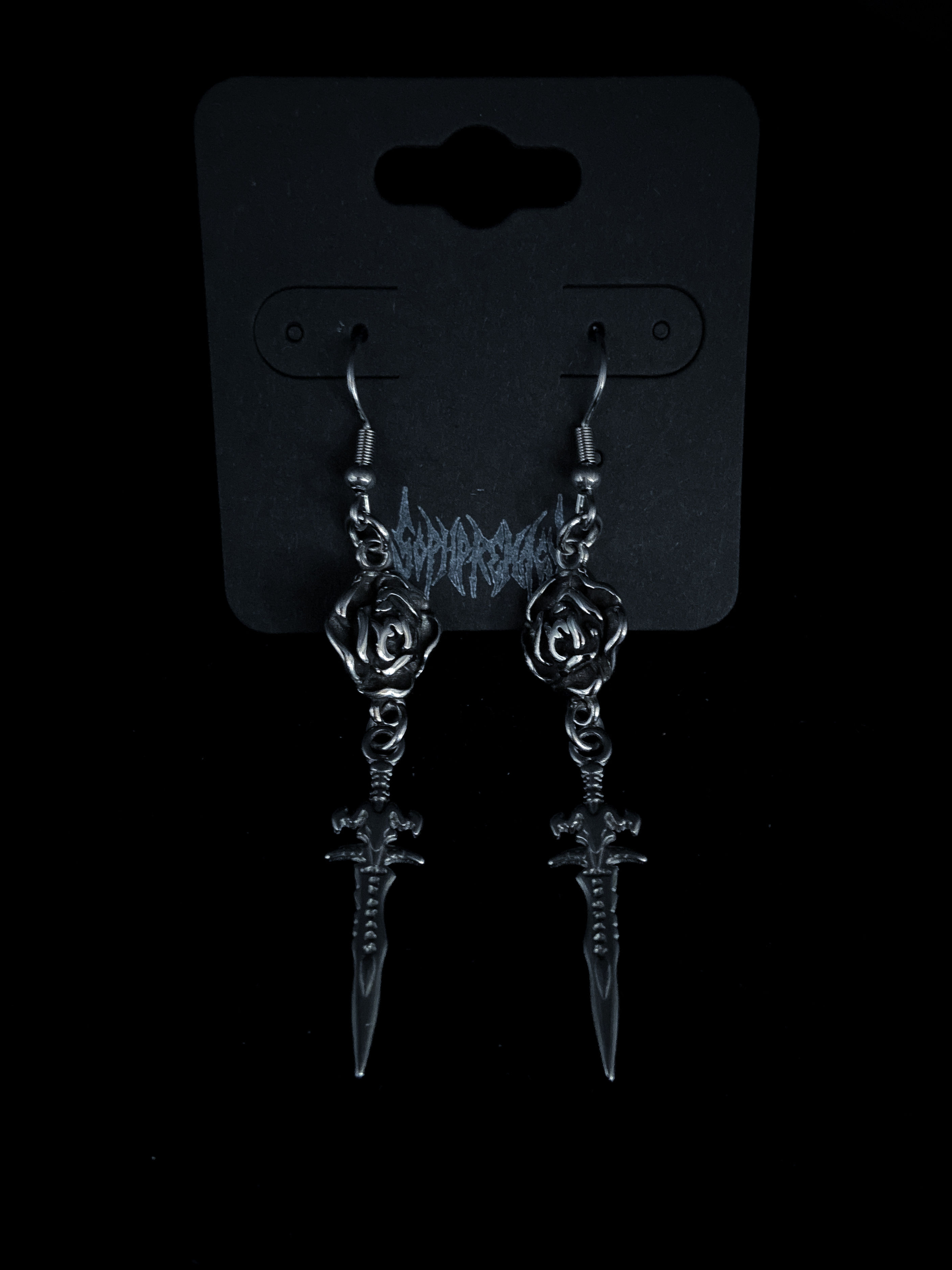 Rose and Dagger Earrings
