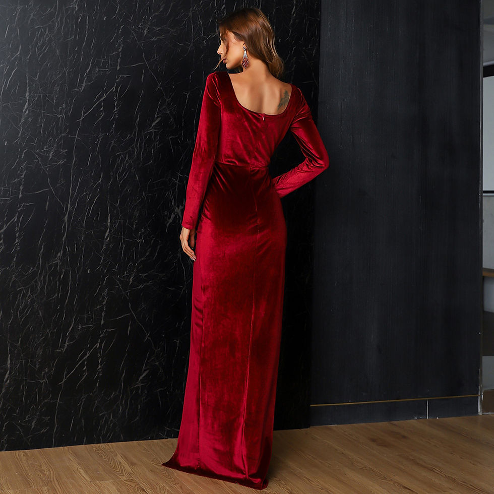 Miniatyrbilde: Joline Long Sleeves Velvet Dress