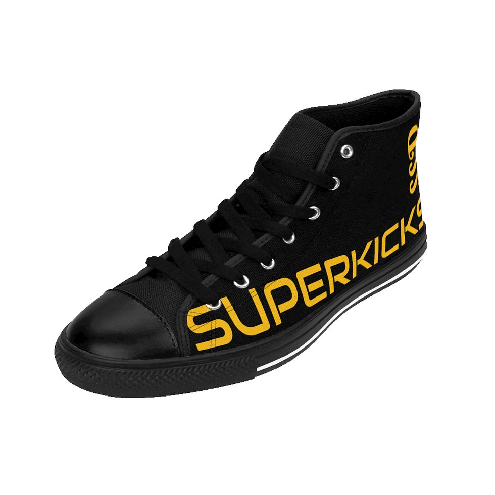 Миниатюра: SuperKicks black/yellow Men's Classic Sneakers- by Studio Sandman Design