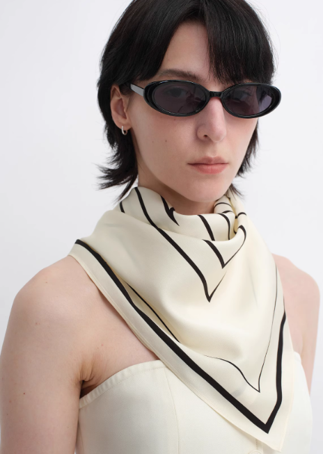 Миниатюра: Stretch Silk Original Geometric Print Silk Scarf
