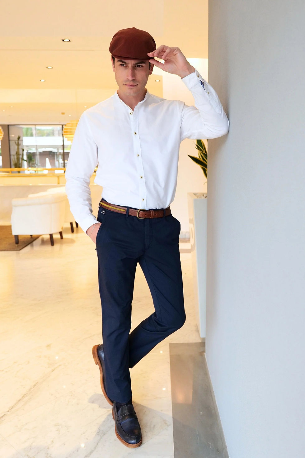 थंबनेल: Spring Summer Blue Cotton Chino Trousers