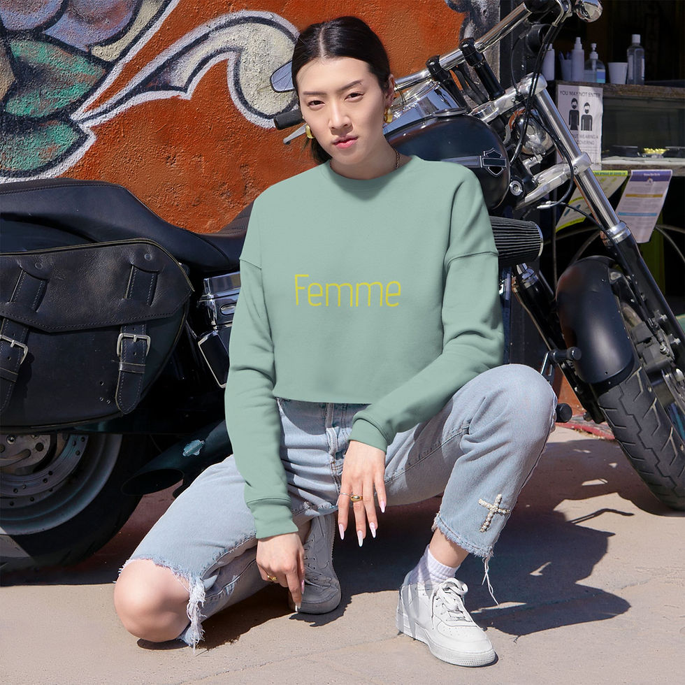 Thumbnail: Femme Women's Cropped Sweatshirt - Chic & Trendy Casual Wear