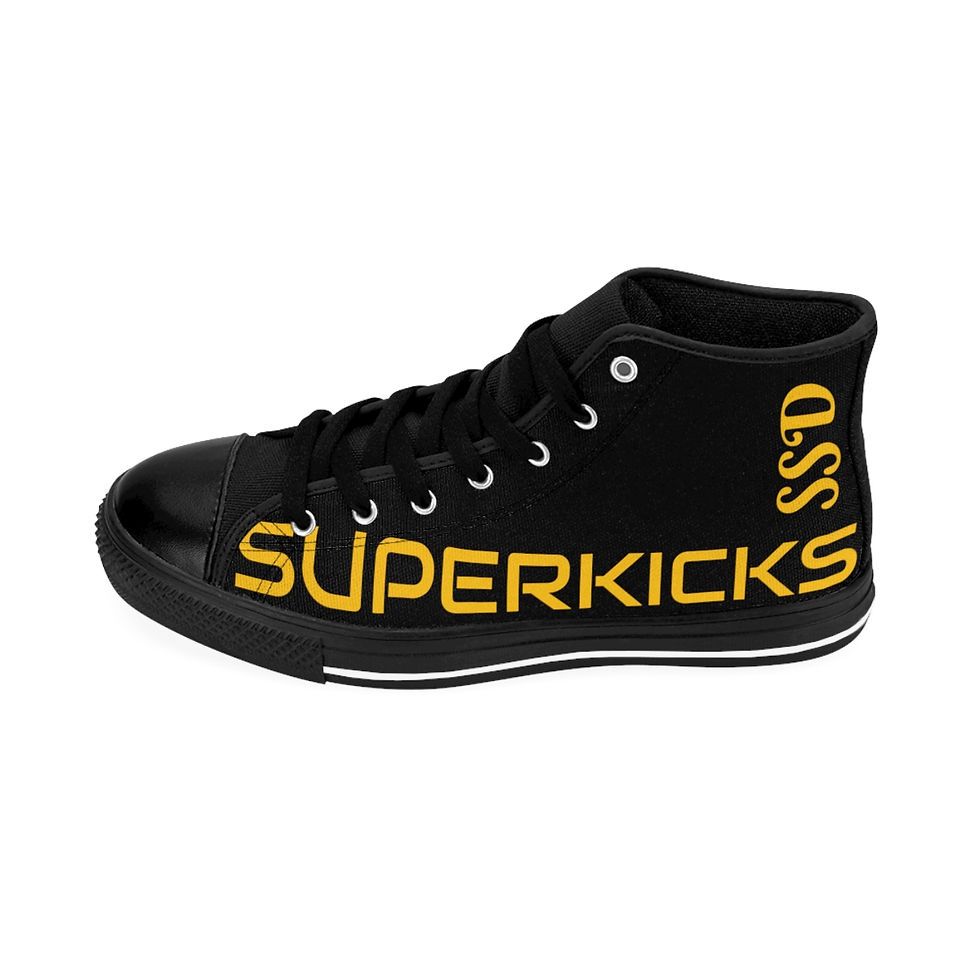 Миниатюра: SuperKicks black/yellow Men's Classic Sneakers- by Studio Sandman Design