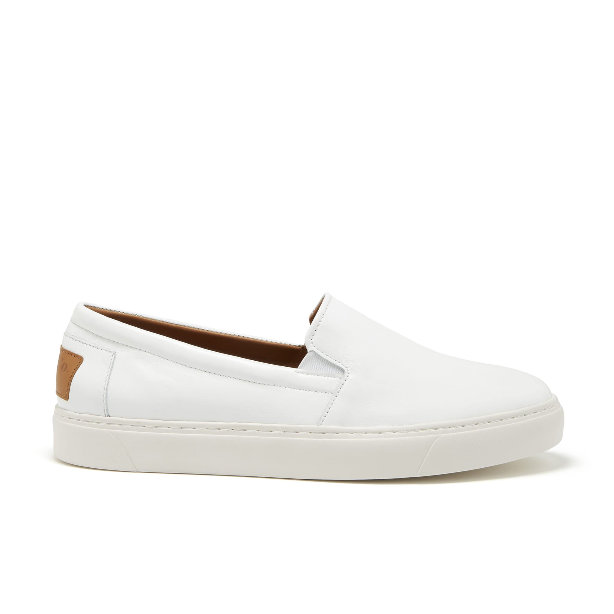 Slip-On Sneakers, White Leather