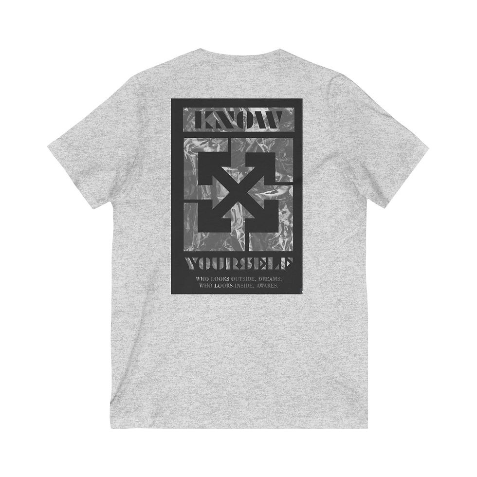 Thumbnail: Know Yourself V-Neck Tee - Unisex Inspirational Graphic Shirt