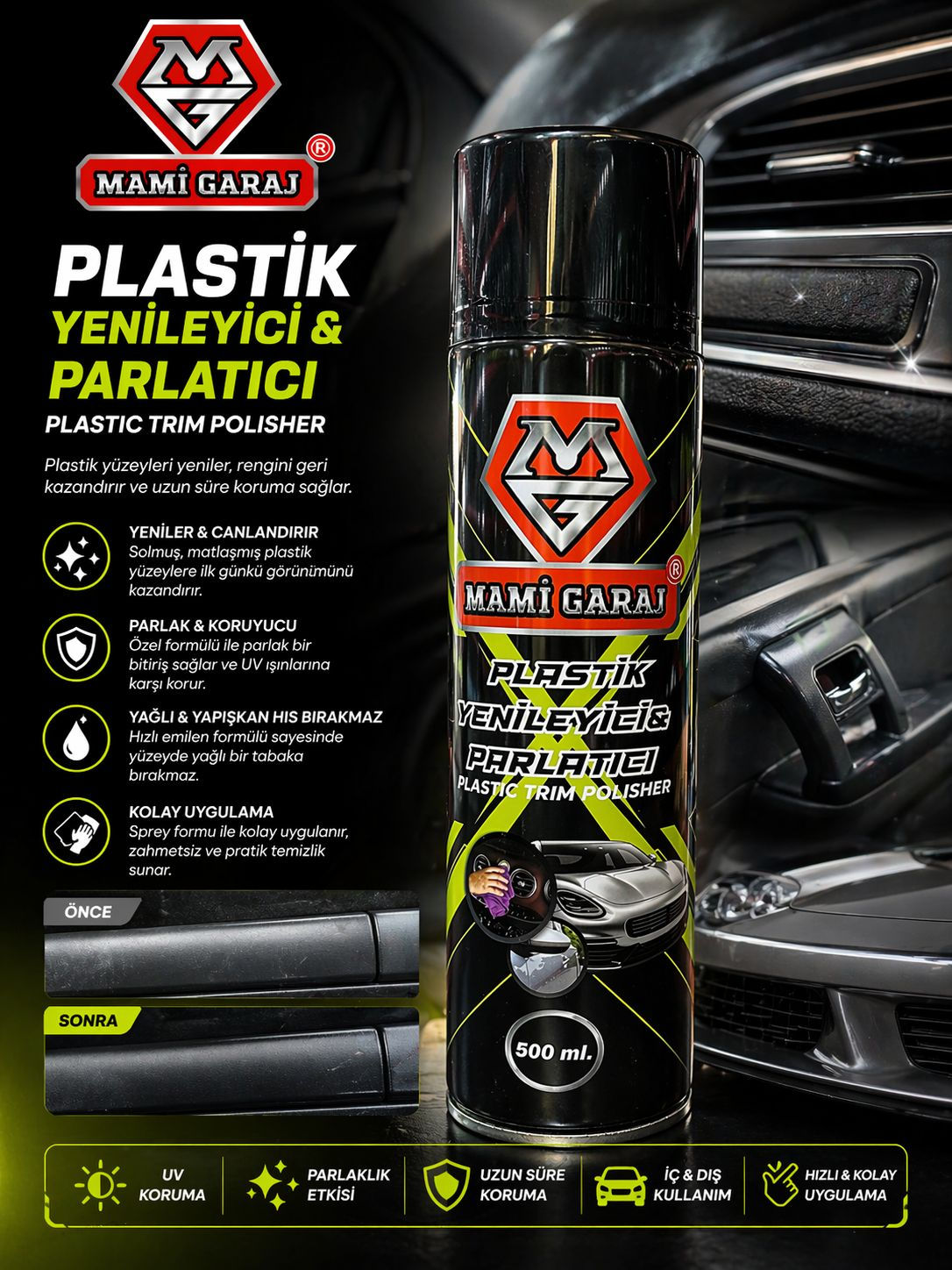 MAMİ GARAJ PLASTİK YENİLEYİCİ PARLATICI 500ML
