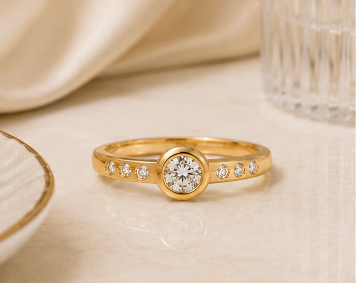The Aura Moissanite Cluster Ring