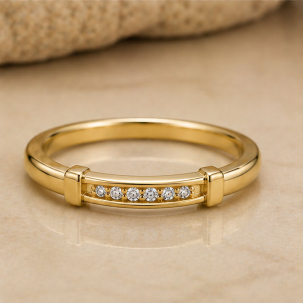 Thumbnail: The Stella Pave Bar Ring