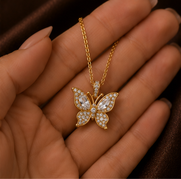 Thumbnail: The Mariposa Filigree Butterfly Necklace