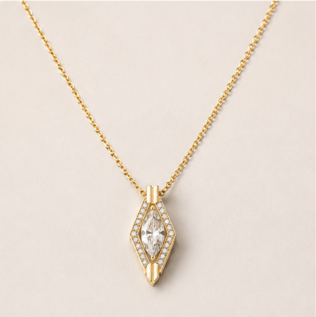 Thumbnail: The Empress Marquise Halo Pendant