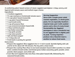 Plant based eggplant parmigina