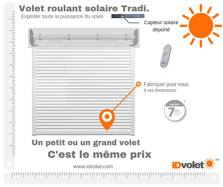 Volet roulants traditionnel solaire PRIX POSE COMPRISE