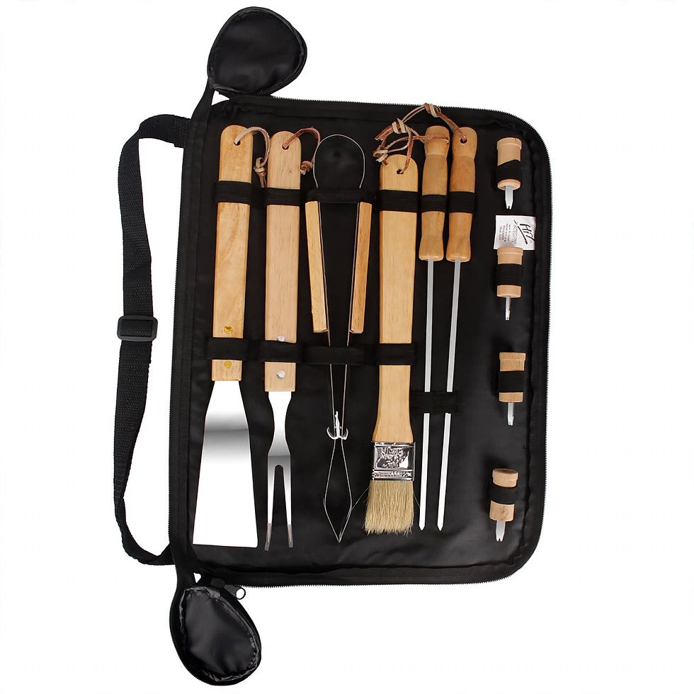 WarPath Camp BBQ Tool Set Stainless - Open Bag View - GoldStoreGroup USA