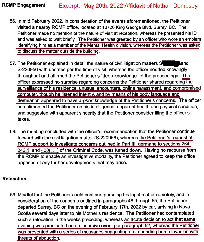 rcmp affidavit