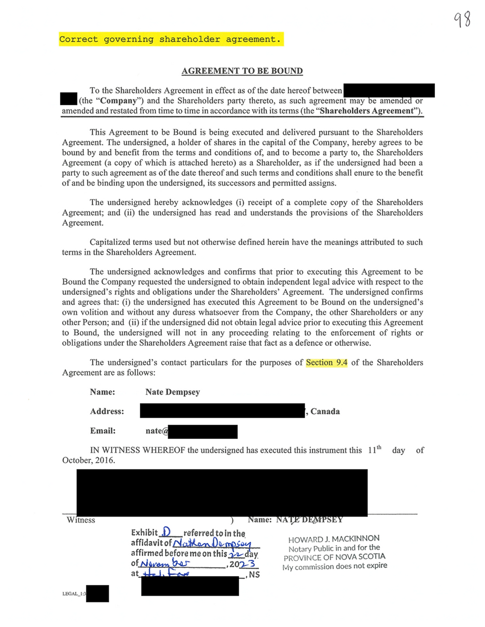 affidavit