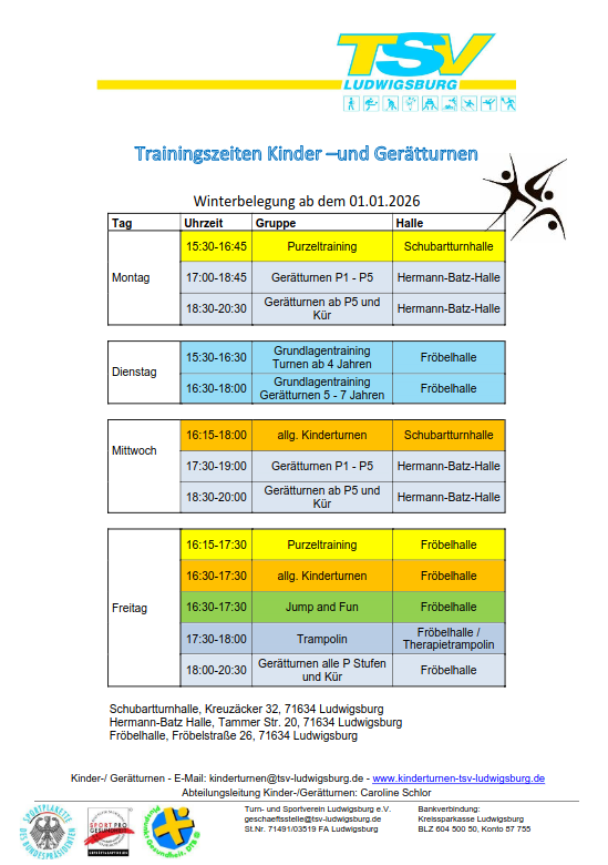 Trainingszeiten