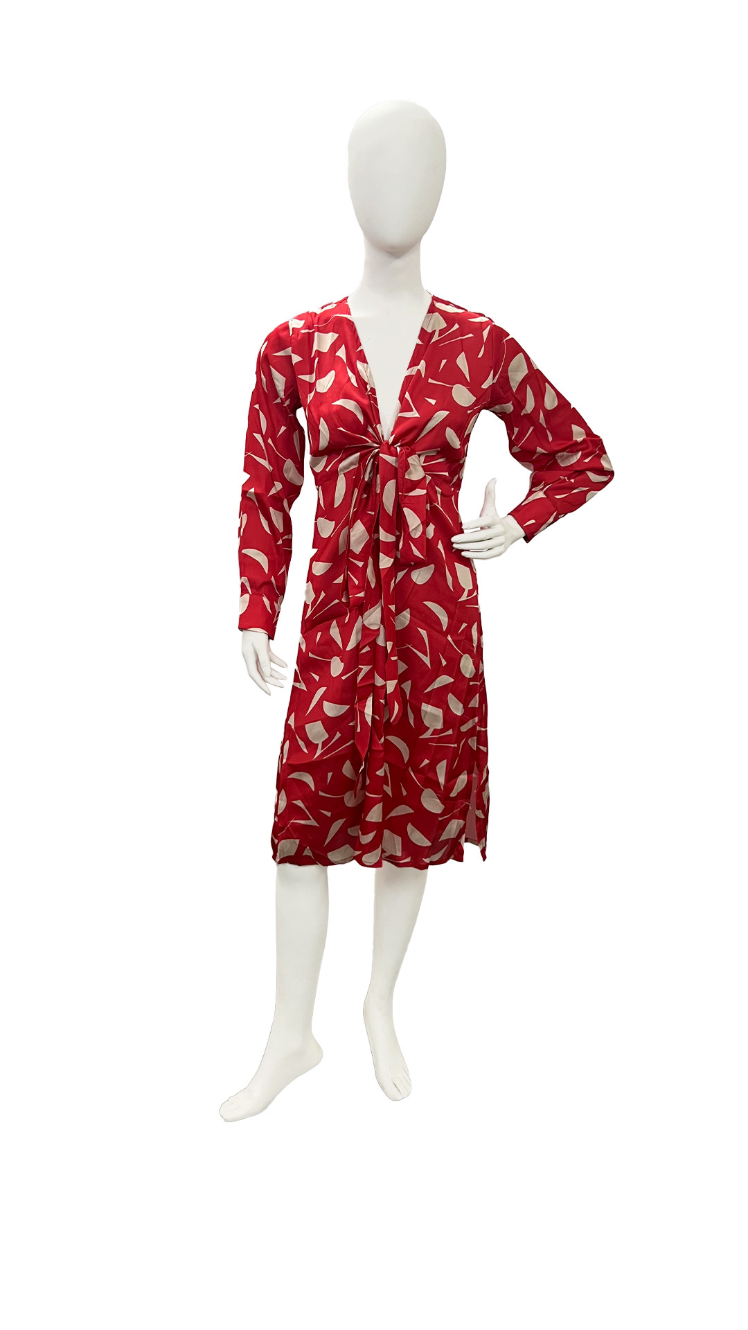 Stylish Red & Off White Dress