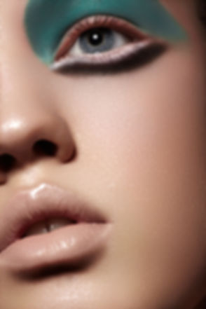 Model with dewy makeup