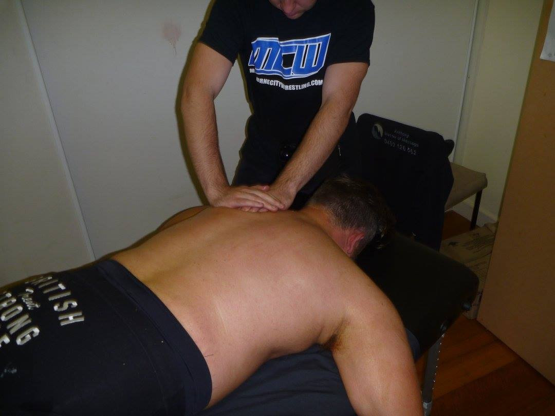 Massaging at Melbourne City Wrestling: Trent Seven