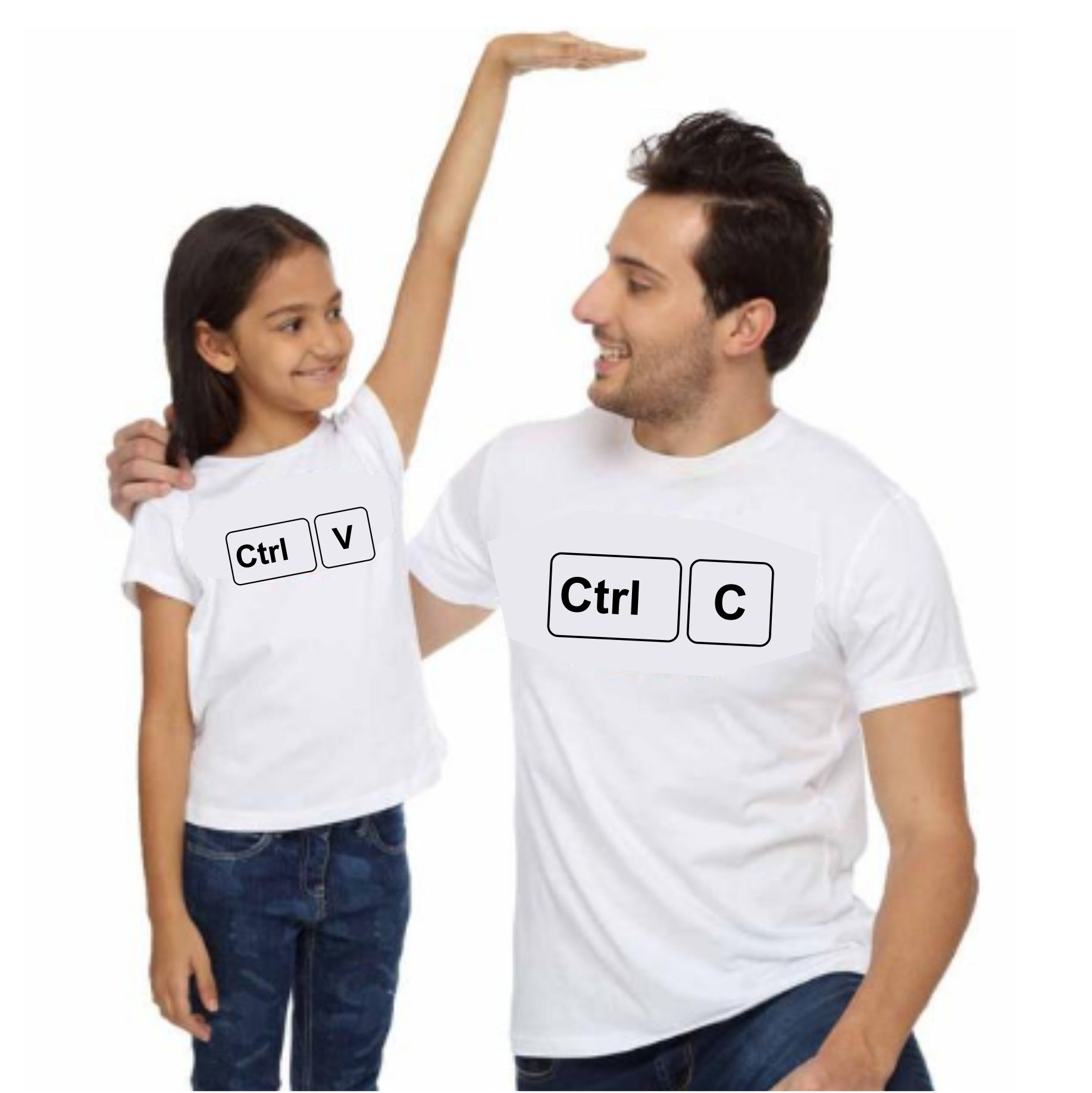 Camisetas Pai e Filha CTRL C + CTRL V