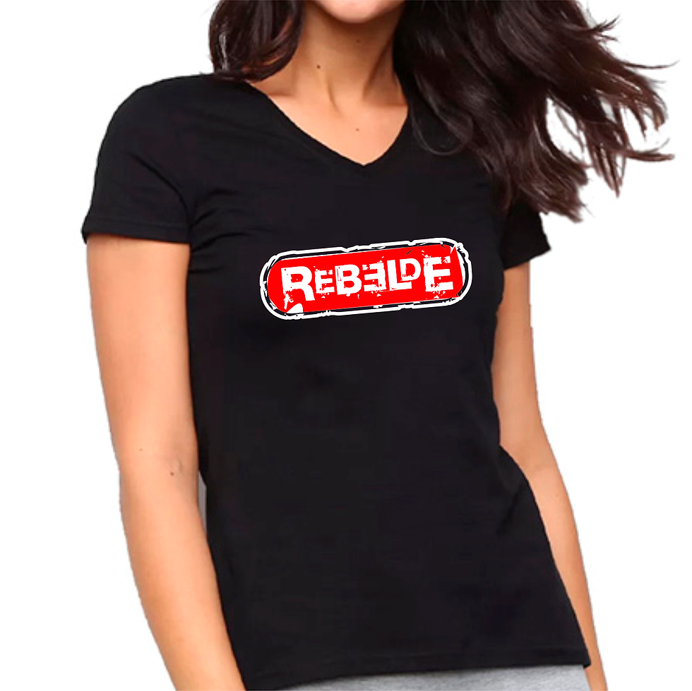 Miniatura: Baby Look Preta Feminina Rebelde RBD