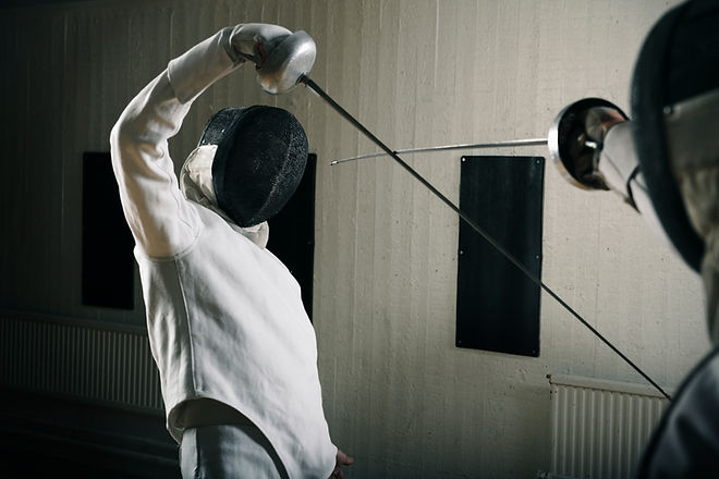 Fencers in combat