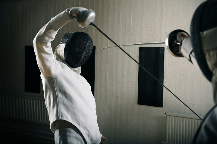 Fencers in combat